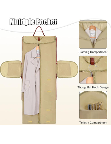 Bolsa de Viaje Duffle Geestock 2 en 1 para Mujeres Beige