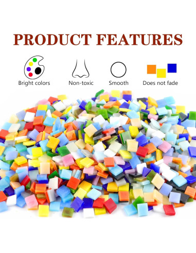 1000 Piezas Azulejos de Mosaico de Vidrio Csdtylh Cuadrados