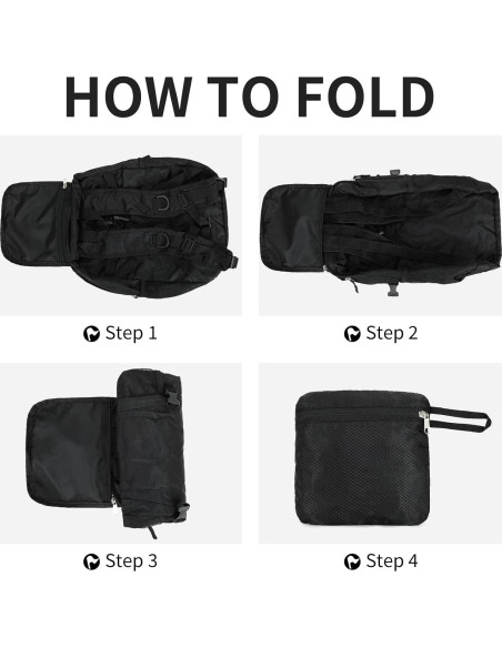 Mochila de Senderismo Plegable SFIUYDS 15L Impermeable Negra Mochila de Senderismo Plegable SFIUYDS 15L Impermeable Negra