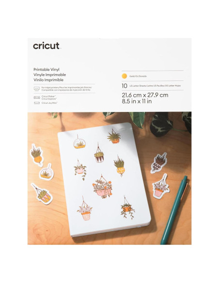 Vinilo Imprimible Cricut 10 Hojas Dorado para Etiquetas Vinilo Imprimible Cricut 10 Hojas Dorado para Etiquetas