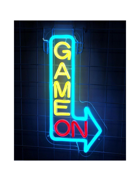 Signo Neón LED GAME ON NHD para Decoración de Pared 35.6x17.8cm Signo Neón LED GAME ON NHD para Decoración de Pared 35.6x17.8cm