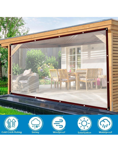 Lona Transparente Impermeable ADRUEKMV 1.22x1.83m con Ojetes