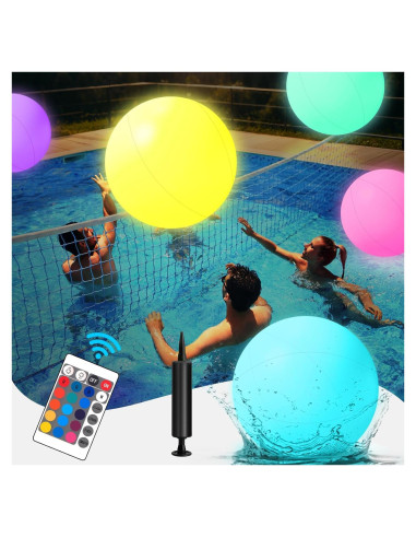Pelota de Playa LED Inflable Noonchili 30.48 cm con Control Remoto
