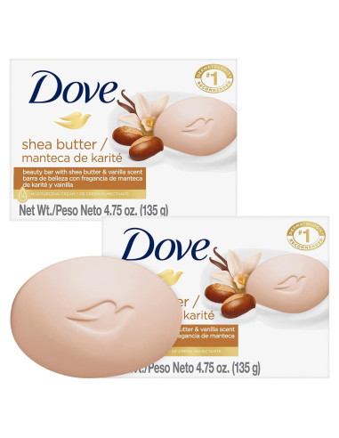 Jabón Dove Manteca de Karité y Vainilla 2 Unidades 134g