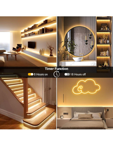 Tira LED Neón 10m CCILAND Blanco Cálido Dimmable IP67