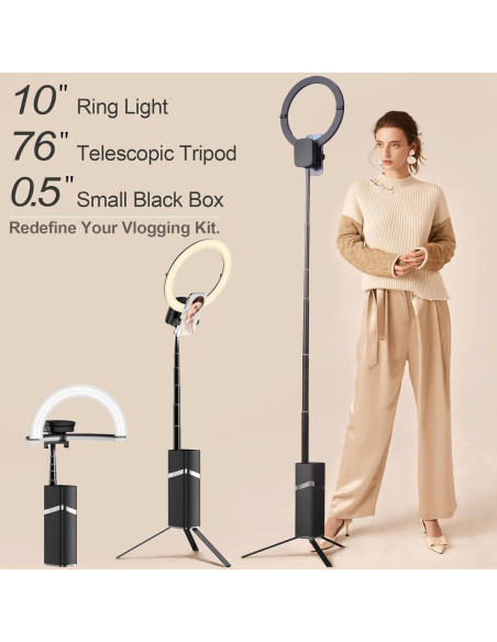 Anillo de Luz Selfie iyesku 25cm con Trípode 193cm LED Anillo de Luz Selfie iyesku 25cm con Trípode 193cm LED