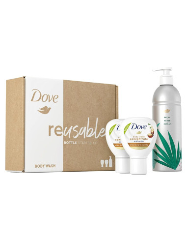 Kit de Gel de Baño Reutilizable Dove 2x Concentrado Vainilla