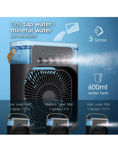 Enfriador de Aire Personal NTMY AF-001-Old 3 Velocidades 600ml
