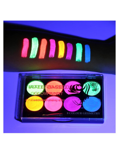 Pintura Facial Neón MEICOLY 8 Colores Brillantes UV Lavable