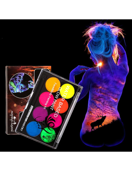 Pintura Facial Neón MEICOLY 8 Colores Brillantes UV Lavable Pintura Facial Neón MEICOLY 8 Colores Brillantes UV Lavable