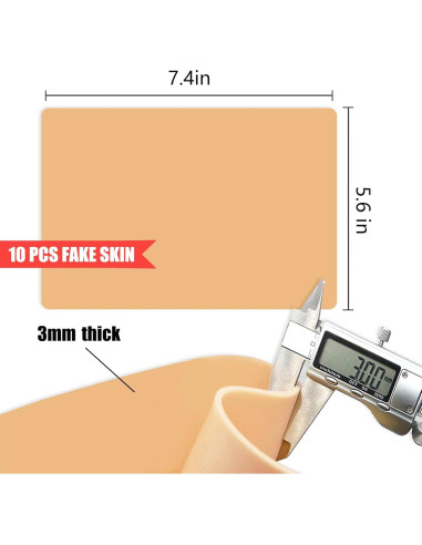 Piel de Tatuaje Práctica 3mm TONBAO - 10 Piezas 18.8x14.2 cm