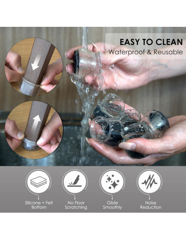 16 Protectores de Suelo de Silicona Xwhare Antideslizantes