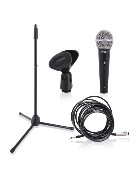 Kit de Micrófono Dinámico Pyle PDMIC88ST con Soporte y Bolsa Kit de Micrófono Dinámico Pyle PDMIC88ST con Soporte y Bolsa