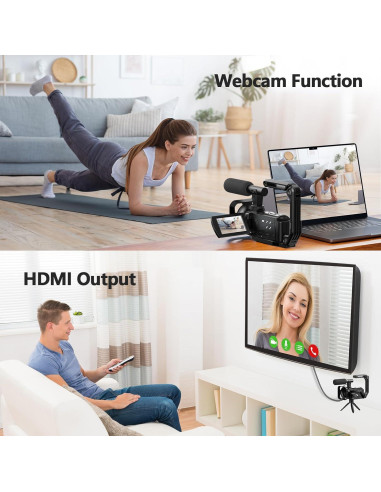 Cámara de Video Camcorder 5K 56MP CAMWORLD con WiFi y Pantalla Táctil