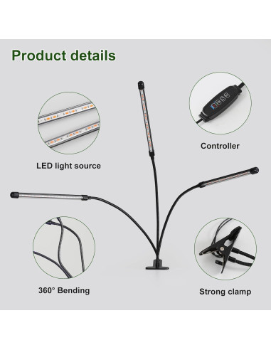 Lámpara de Cultivo LED BS&S 20W Espectro Completo 6000K