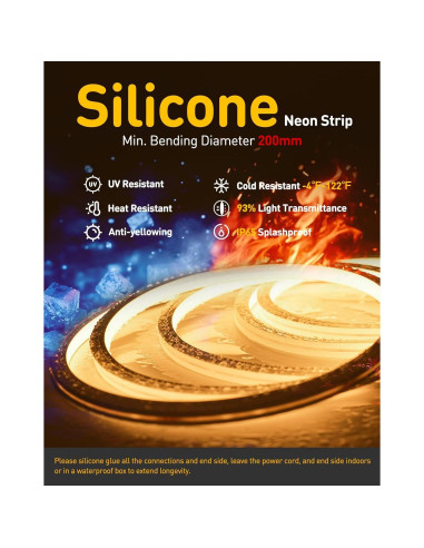Tira de Neón LED 3D Shine Decor 5m 2800K Blanco Cálido IP65