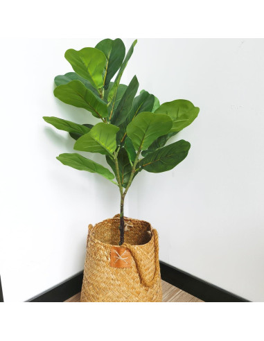 3 Ramas Artificiales Heleze Ficus Lyrata 85 cm Verde Decoración