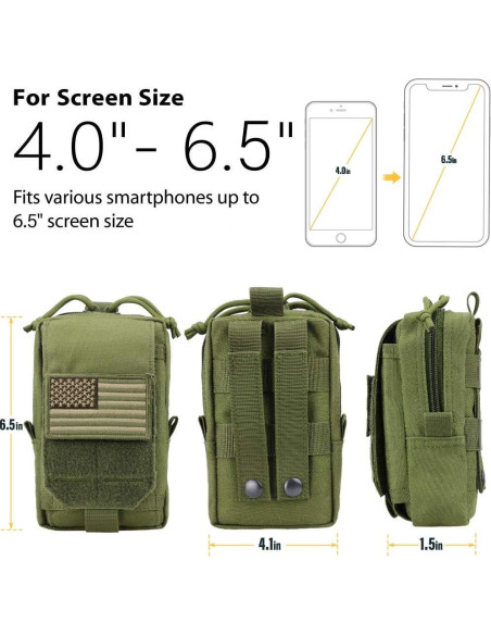 Bolsa Táctica EDC WYNEX Verde Militar Nylon 1000D 3 Bolsillos Bolsa Táctica EDC WYNEX Verde Militar Nylon 1000D 3 Bolsillos