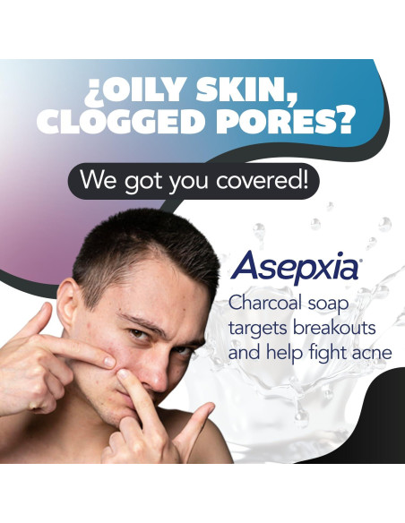 Jabón Facial Asepxia con Ácido Salicílico y Carbón Activado 5x113g Jabón Facial Asepxia con Ácido Salicílico y Carbón Activado 5x113g