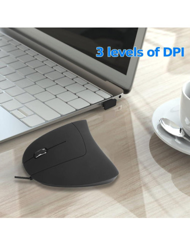 Ratón Vertical Ergonómico para Mano Izquierda Heayzoki 800/1200/1600DPI