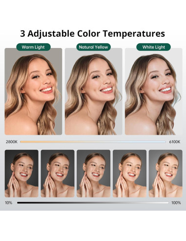 Luz de Anillo Selfie ATUMTEK 10" con Trípode 55" Ajustable