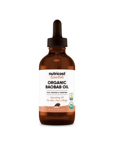Aceite de Baobab Orgánico Nutricost 118ml - Hidratante para Cabello y Piel