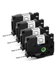 Cinta de Etiquetas Laminadas Buyalot TZe-S241 18mm 8m 4 Paquete