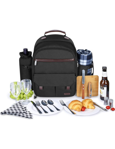 Mochila de Picnic Sunflora para 2 Personas con Enfriador y Manta Mochila de Picnic Sunflora para 2 Personas con Enfriador y Manta