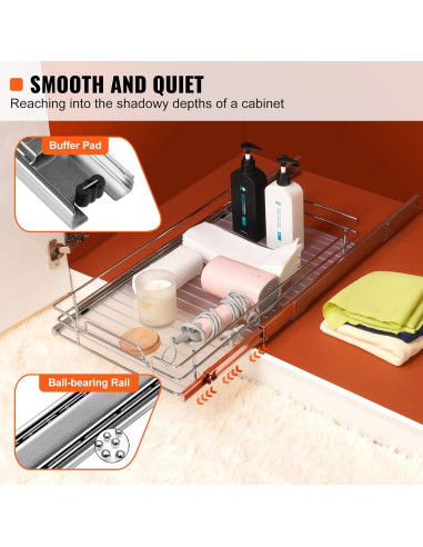 Organizador de Gabinete Extraíble VEVOR 32cm x 42cm x 9cm Acero