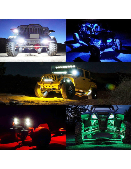 Luces LED Rock Ampper 2 Pods Impermeables Azul 9W 12-24V Luces LED Rock Ampper 2 Pods Impermeables Azul 9W 12-24V