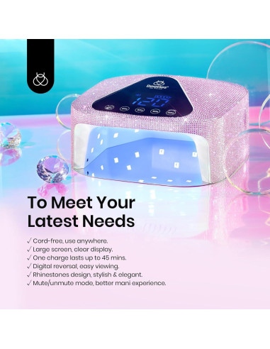 Lámpara UV Recargable Beetles para Uñas en Gel con 4 Modos