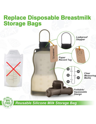Bolsa de Almacenamiento de Leche Materna Haakaa 260 ml - 5 Unidades