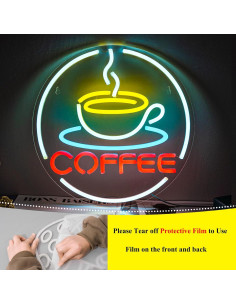 Luz de Neón LED Gevbay Taza de Café 32.6 cm Decorativa 2