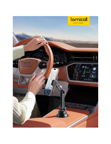 Soporte para teléfono Lamicall ajustable para coche - Negro