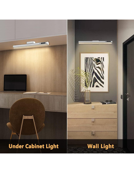 Tira de luz LED recargable Hapfish 37.5cm, control remoto, plata Tira de luz LED recargable Hapfish 37.5cm, control remoto, plata