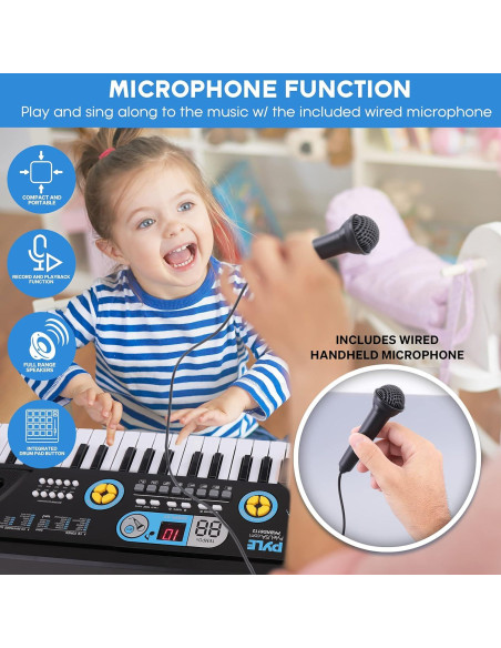 Teclado Eléctrico Pyle PKBRD6112 61 Teclas Karaoke Portátil Teclado Eléctrico Pyle PKBRD6112 61 Teclas Karaoke Portátil