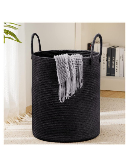 Cesta de Lavandería Alta YOUDENOVA 72L Algodón Negro Cesta de Lavandería Alta YOUDENOVA 72L Algodón Negro