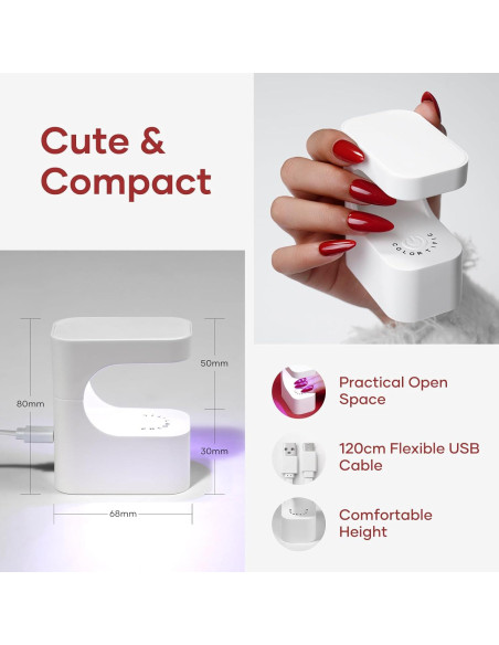 Lámpara UV para Uñas de Gel Colortific Mini 6 Perlas USB Lámpara UV para Uñas de Gel Colortific Mini 6 Perlas USB