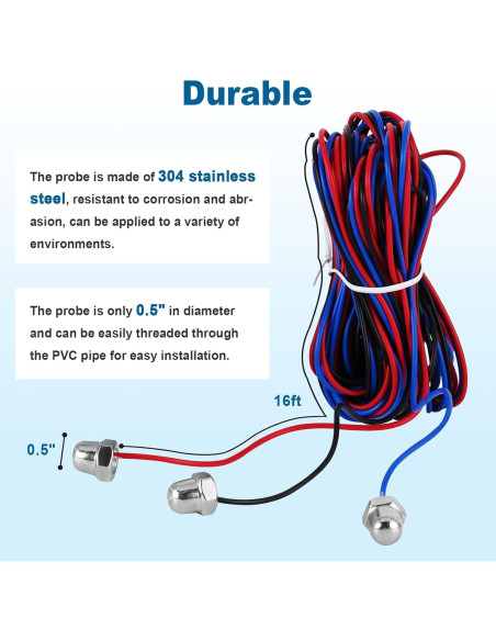 Alarma de Nivel de Agua Saladulce para Bomba de Sump 30-110dB Alarma de Nivel de Agua Saladulce para Bomba de Sump 30-110dB