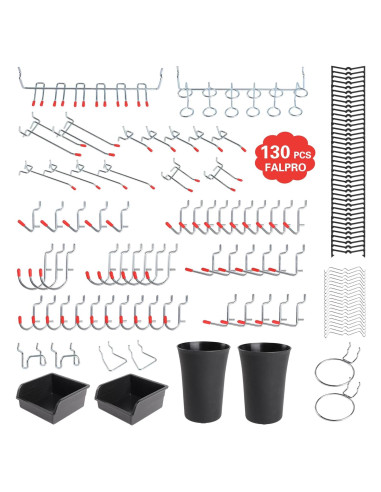 Juego de Ganchos para Tablero Perforado Falpro 130 Pcs