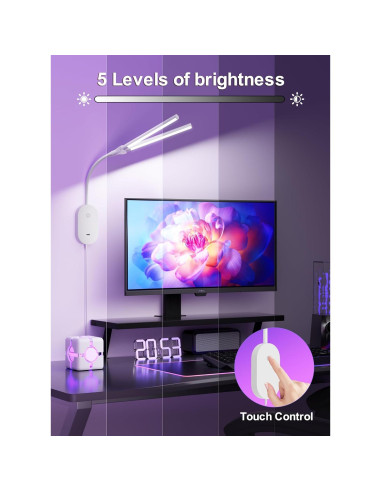 Lámpara de Lectura Montada en Pared TOPMB con Doble Cabeza 50.8 cm