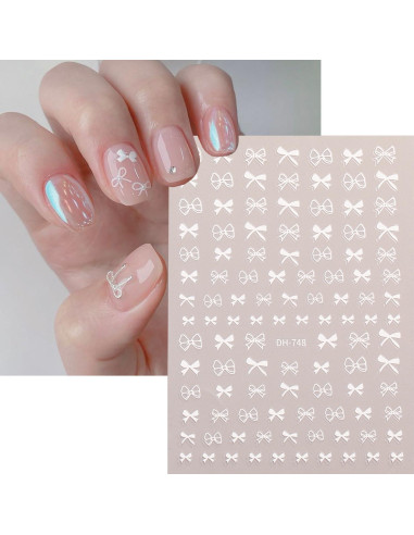 Calcomanías de Uñas 3D Autoadhesivas BSBTBZ - 4 Hojas Lazo