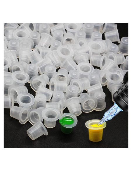 Tazas de Tinta Desechables Autdor 200pcs 9mm para Tatuajes Tazas de Tinta Desechables Autdor 200pcs 9mm para Tatuajes