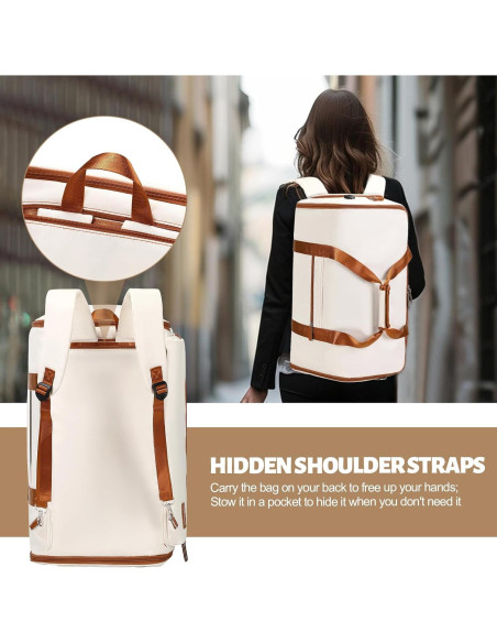 Bolsa Duffle Convertible 4 en 1 Bevalsa Beige 55L Bolsa Duffle Convertible 4 en 1 Bevalsa Beige 55L