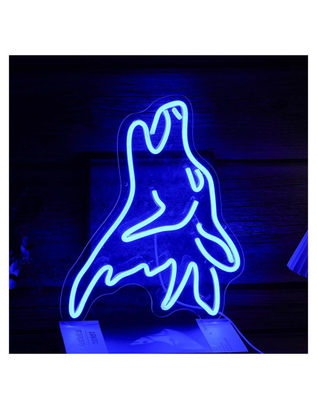 Letrero de Neón de Lobo Azul LISIGNVE Luz LED Dimmable Letrero de Neón de Lobo Azul LISIGNVE Luz LED Dimmable