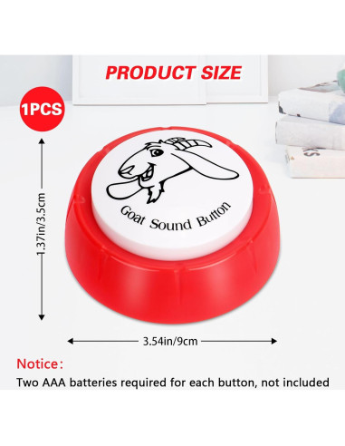 Botón de Sonido de Cabra COZYMATE Rojo 1P para Bromas