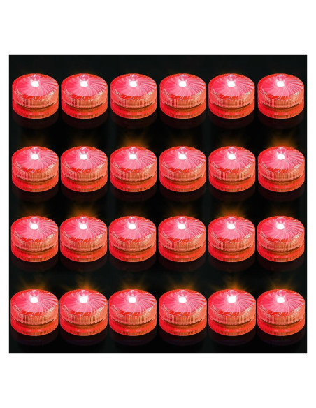 Mini Luz LED Submersible idyl 24pcs Batería Impermeable Roja Mini Luz LED Submersible idyl 24pcs Batería Impermeable Roja