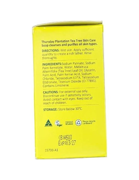 Jabón de Árbol de Té Thursday Plantation 113g - Natural Jabón de Árbol de Té Thursday Plantation 113g - Natural