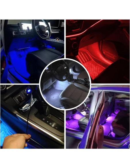 Tira de Luz LED para Auto PACLVIO 24 LEDs RGB 12V Neón Tira de Luz LED para Auto PACLVIO 24 LEDs RGB 12V Neón