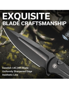 Cuchillo Plegable CIVIVI Incindie 8.84 cm 14C28N Negro EDC 2